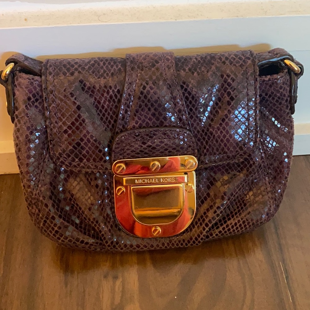 Michael by Michael Kors Purple Croco Crossbody